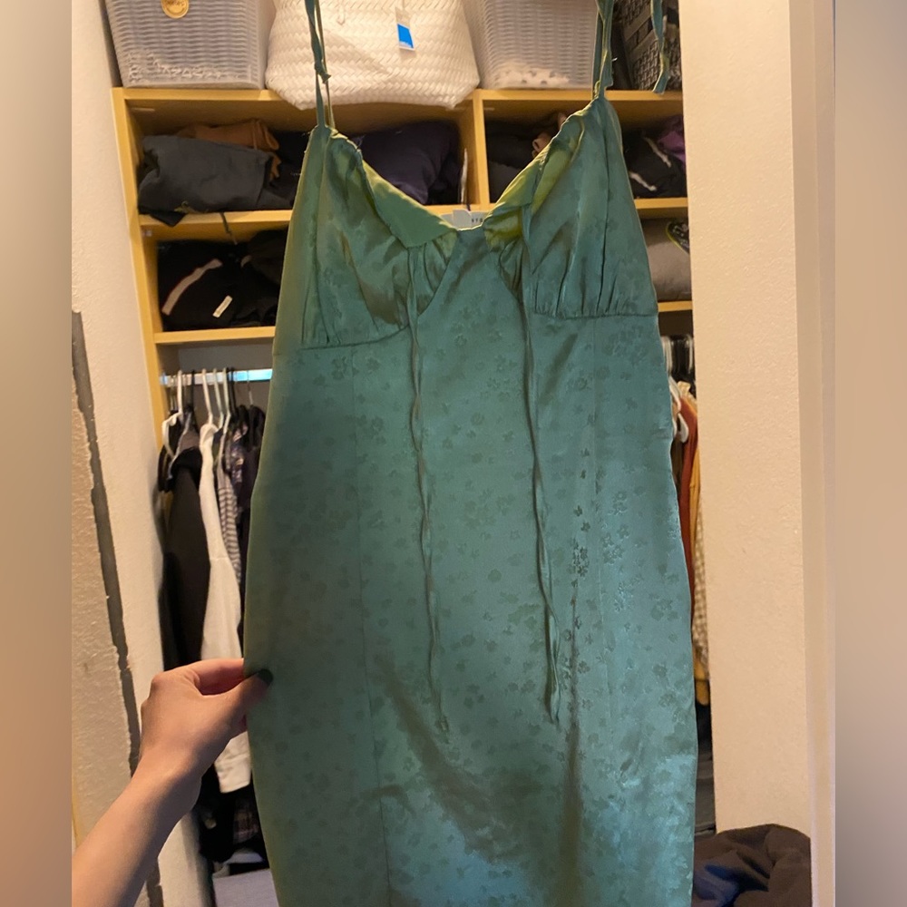 Satin Green Dress